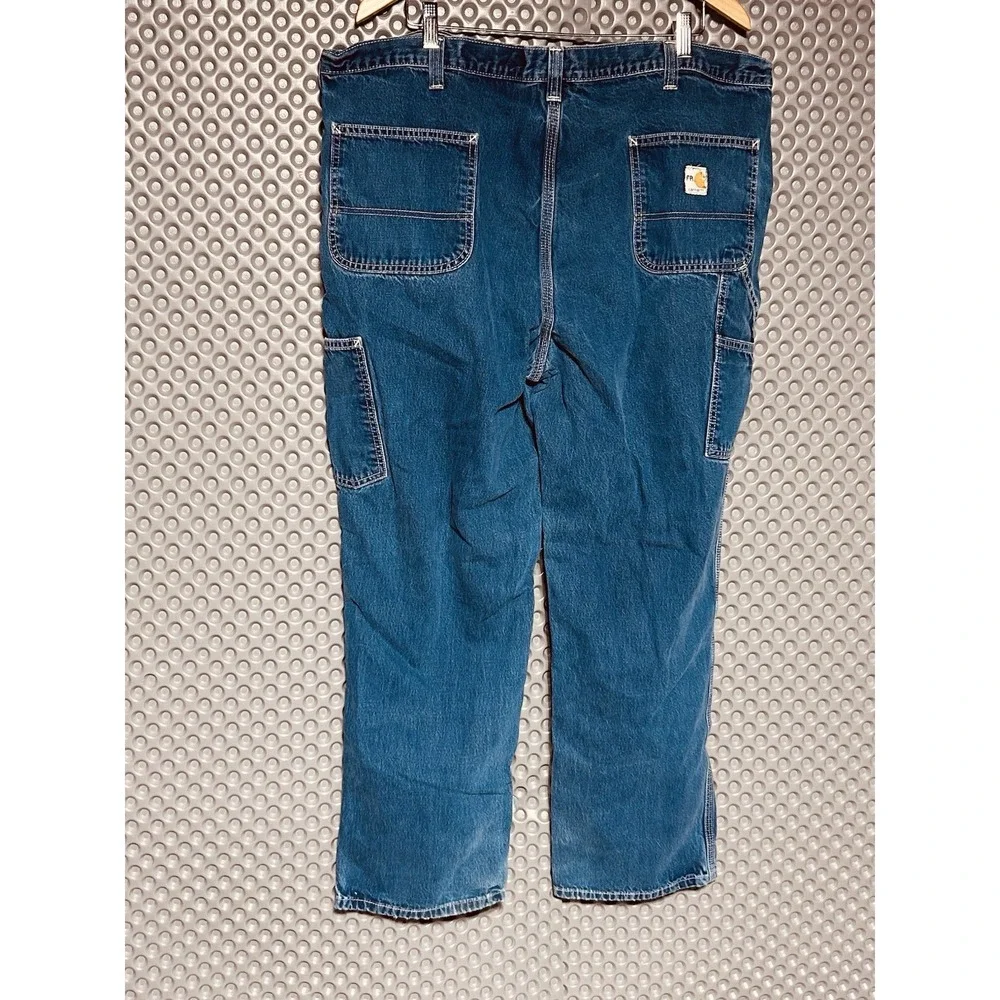 CARHARTT FR FLAME/FIRE RESISTANT BLUE JEANS MENS 44x32 SEE PICTURES WORK CARGO